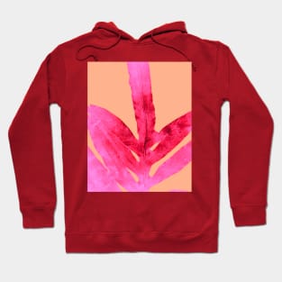 Peach Pink Ferns, Living Coral Hoodie